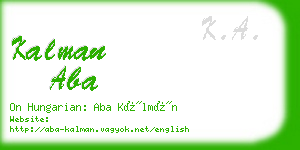 kalman aba business card